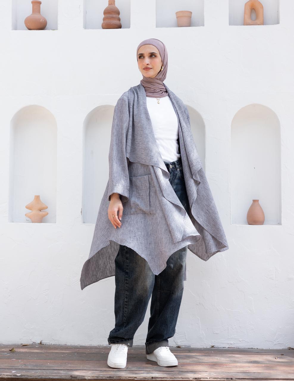 Flowy Lenin cardigan in Gray
