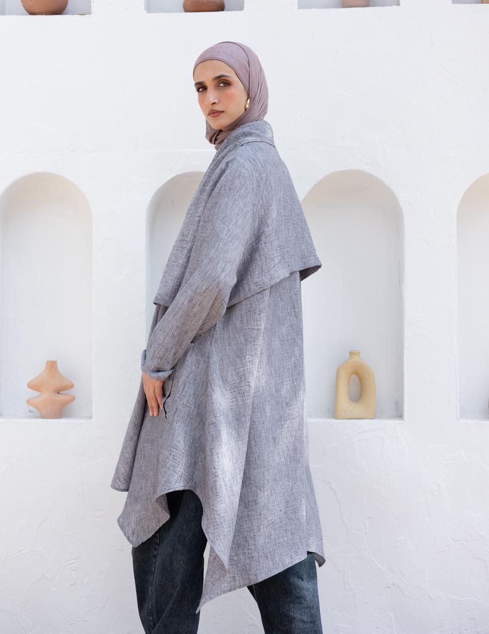 Flowy Lenin cardigan in Gray