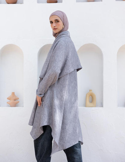 Flowy Lenin cardigan in Gray