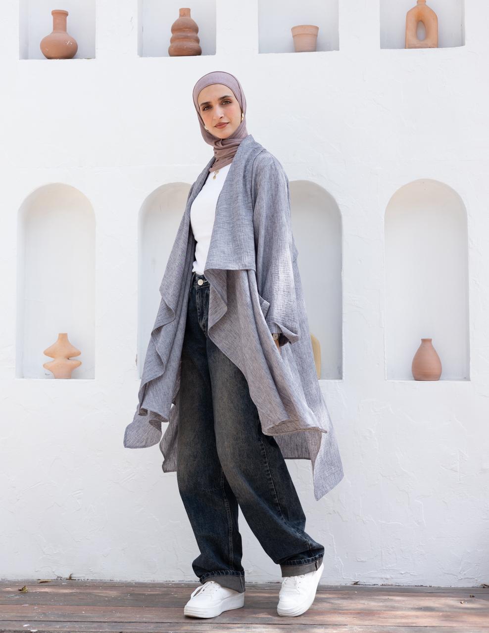 Flowy Lenin cardigan in Gray