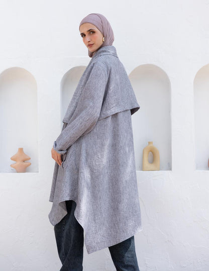Flowy Lenin cardigan in Gray