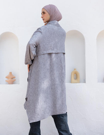 Flowy Lenin cardigan in Gray