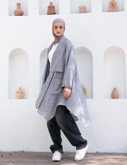 Flowy Lenin cardigan in Gray