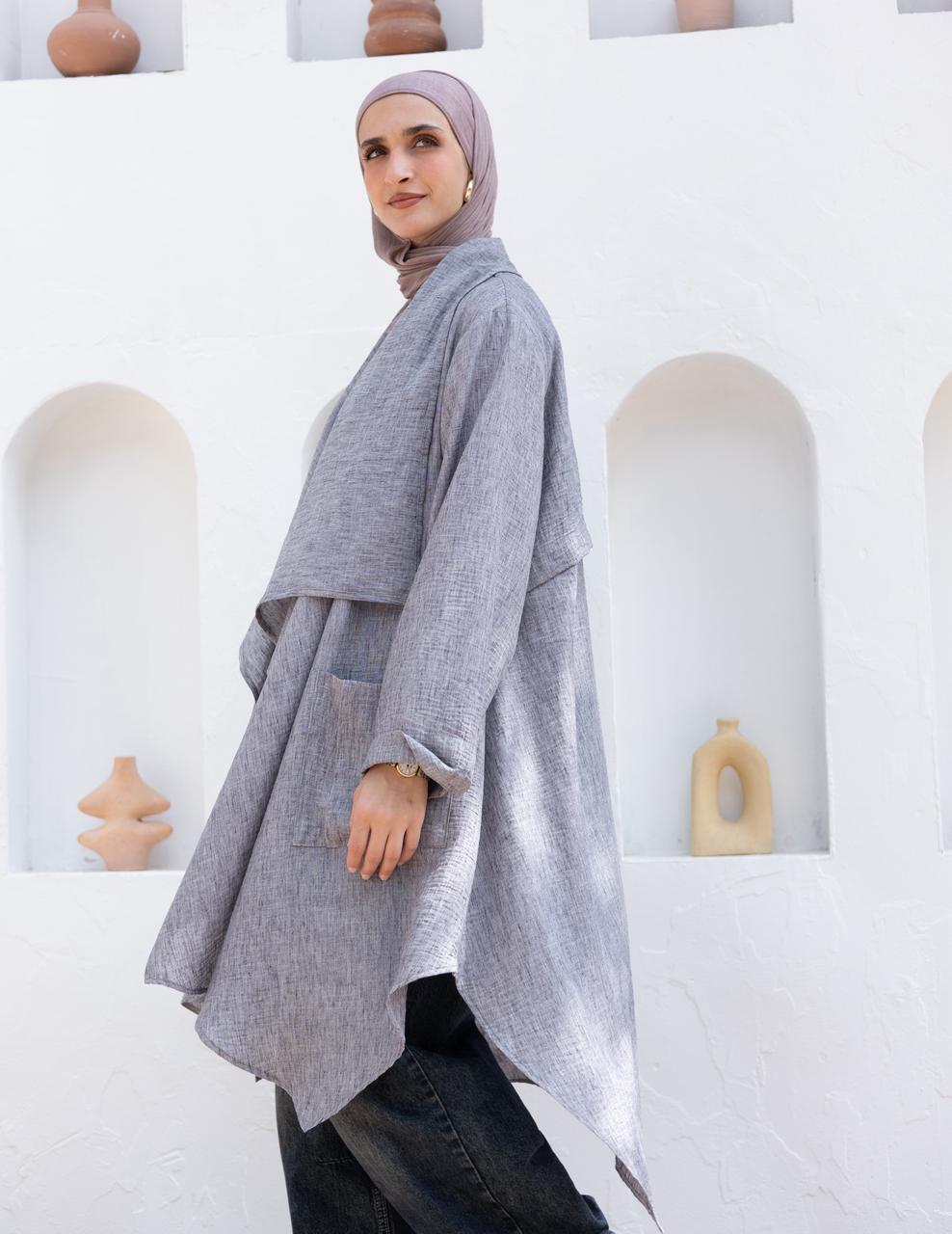 Flowy Lenin cardigan in Gray