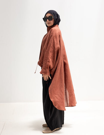 High low jacket with zipper