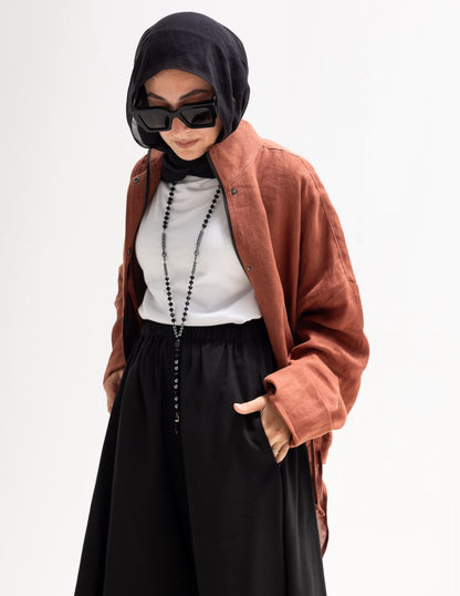 High low jacket with zipper