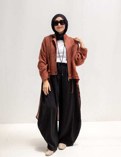 High low jacket with zipper