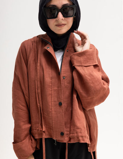 High low jacket with zipper