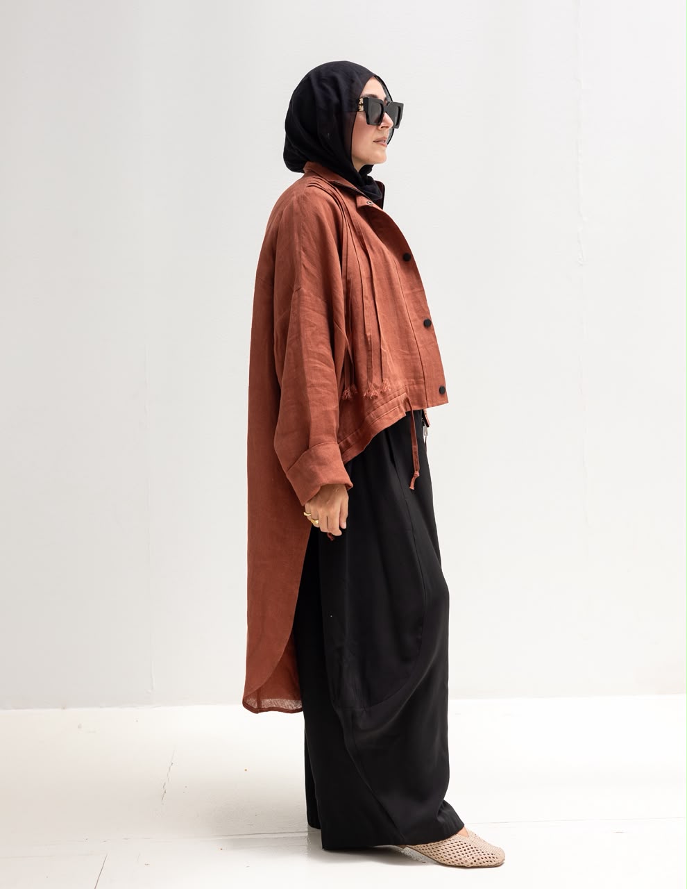 High low jacket with zipper