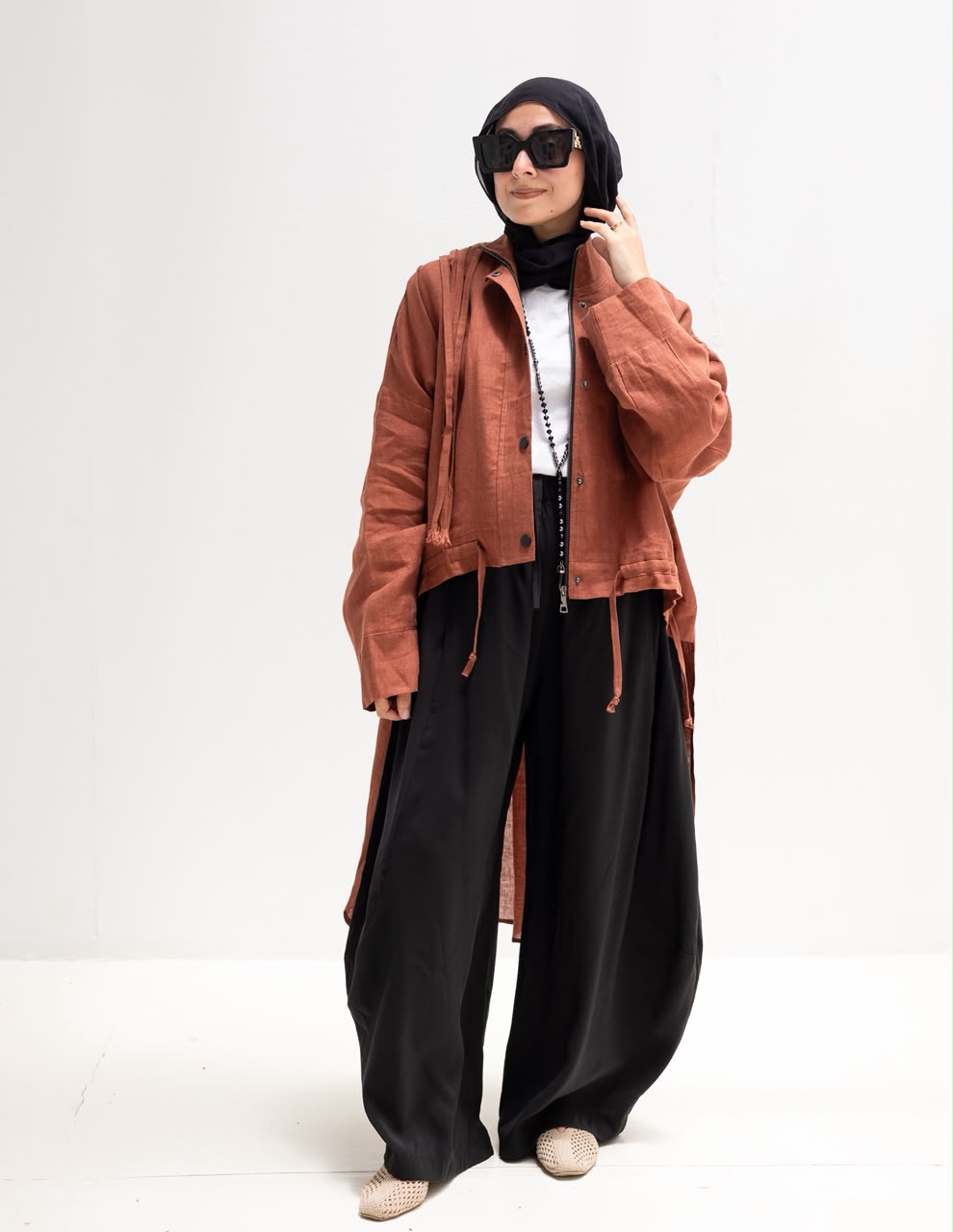 High low jacket with zipper
