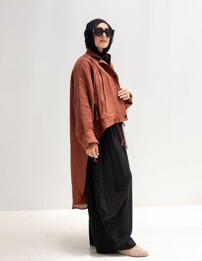 High low jacket with zipper