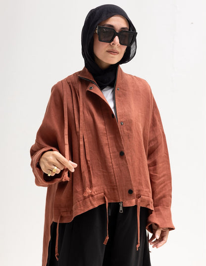 High low jacket with zipper