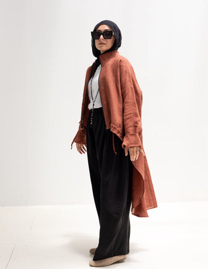 High low jacket with zipper