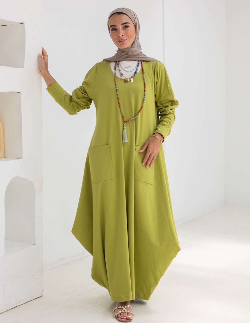 Pure cotton summer dress in Pistachio