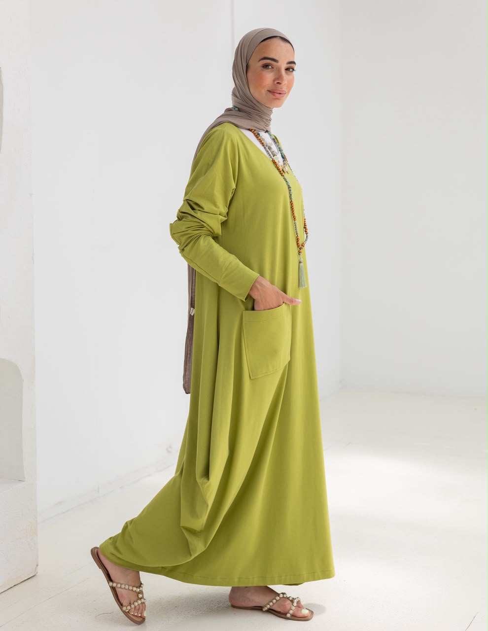 Pure cotton summer dress in Pistachio