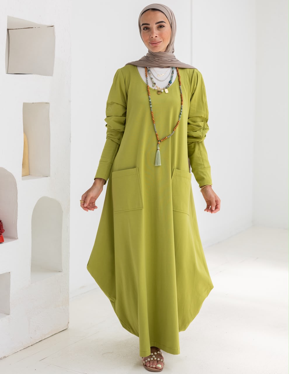 Pure cotton summer dress in Pistachio