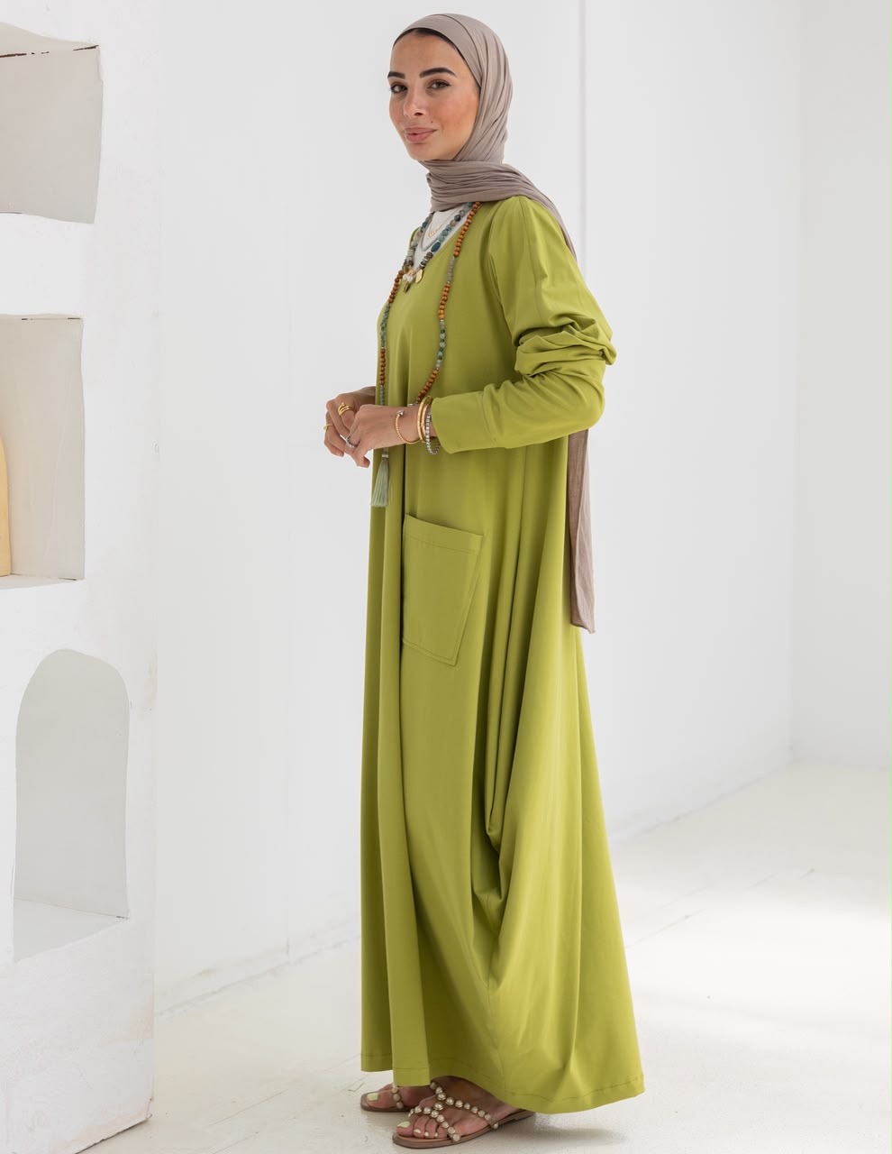 Pure cotton summer dress in Pistachio
