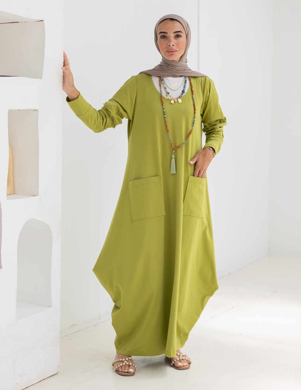 Pure cotton summer dress in Pistachio