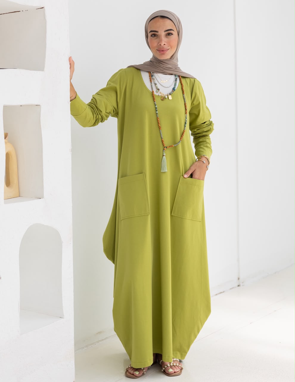Pure cotton summer dress in Pistachio