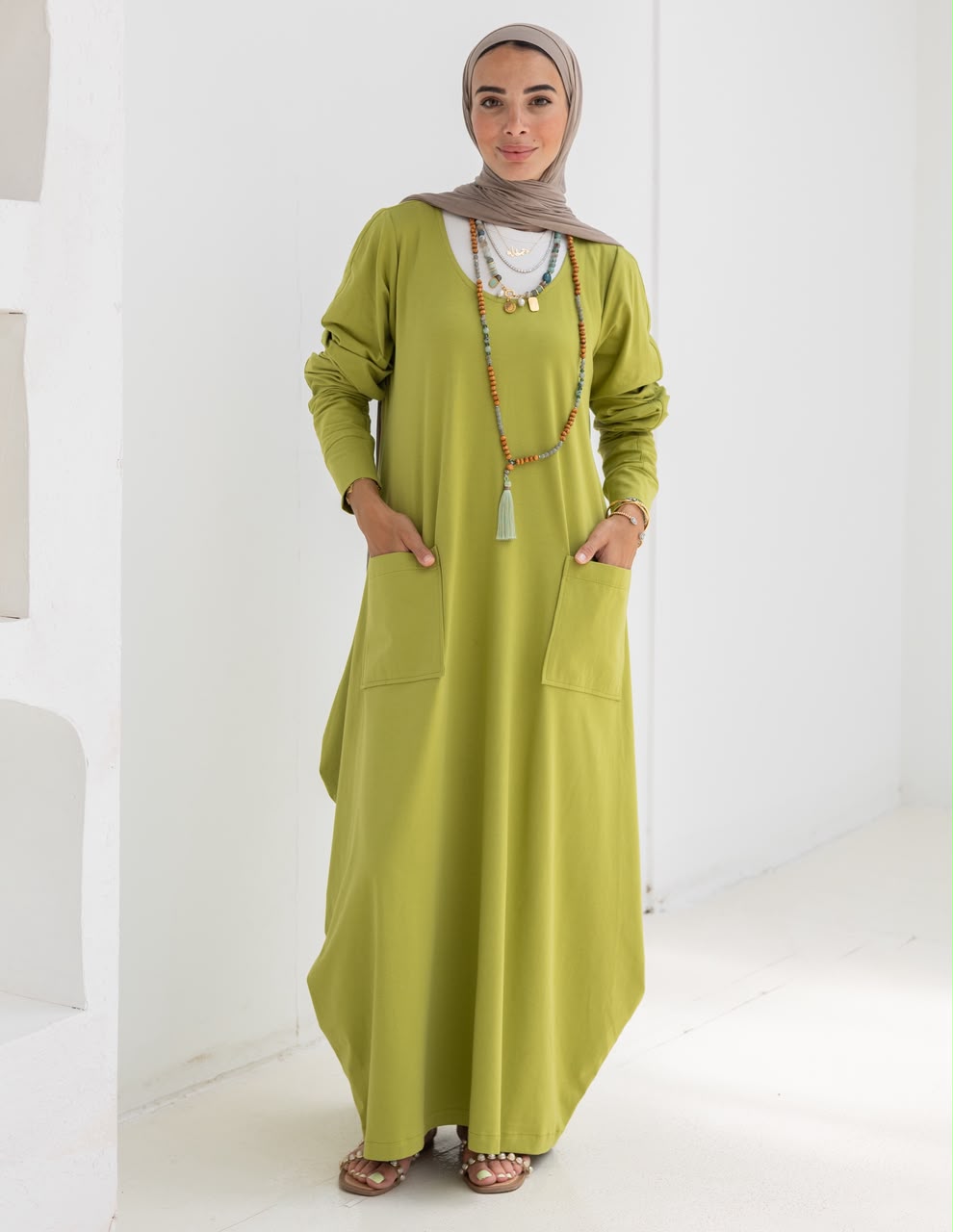 Pure cotton summer dress in Pistachio