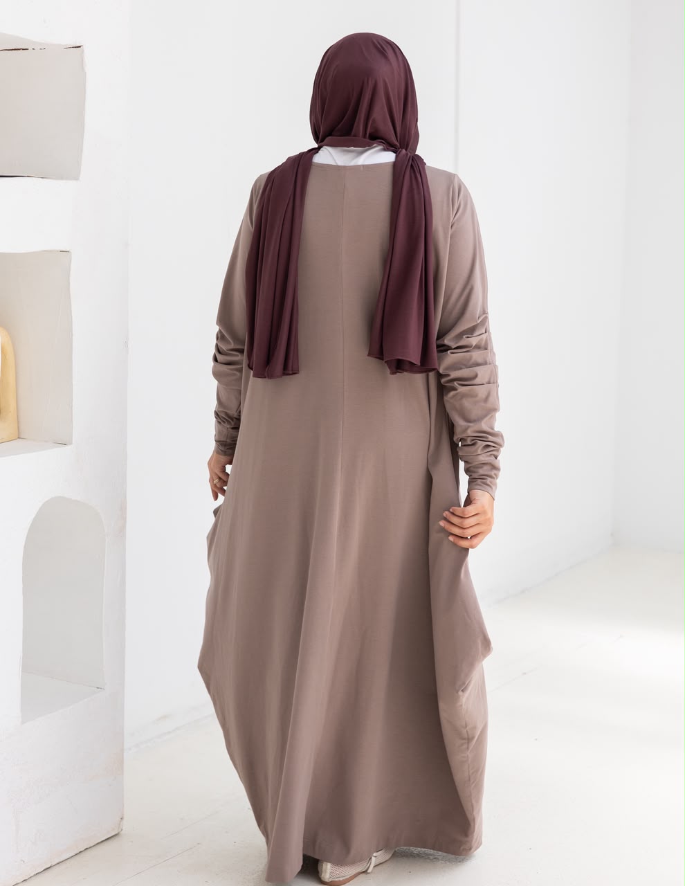 Pure cotton summer dress in Cafe