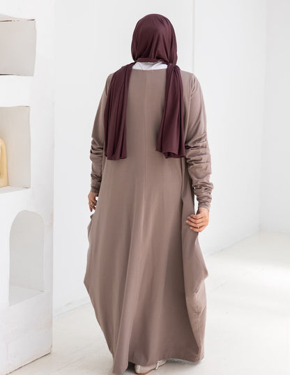 Pure cotton summer dress in Cafe