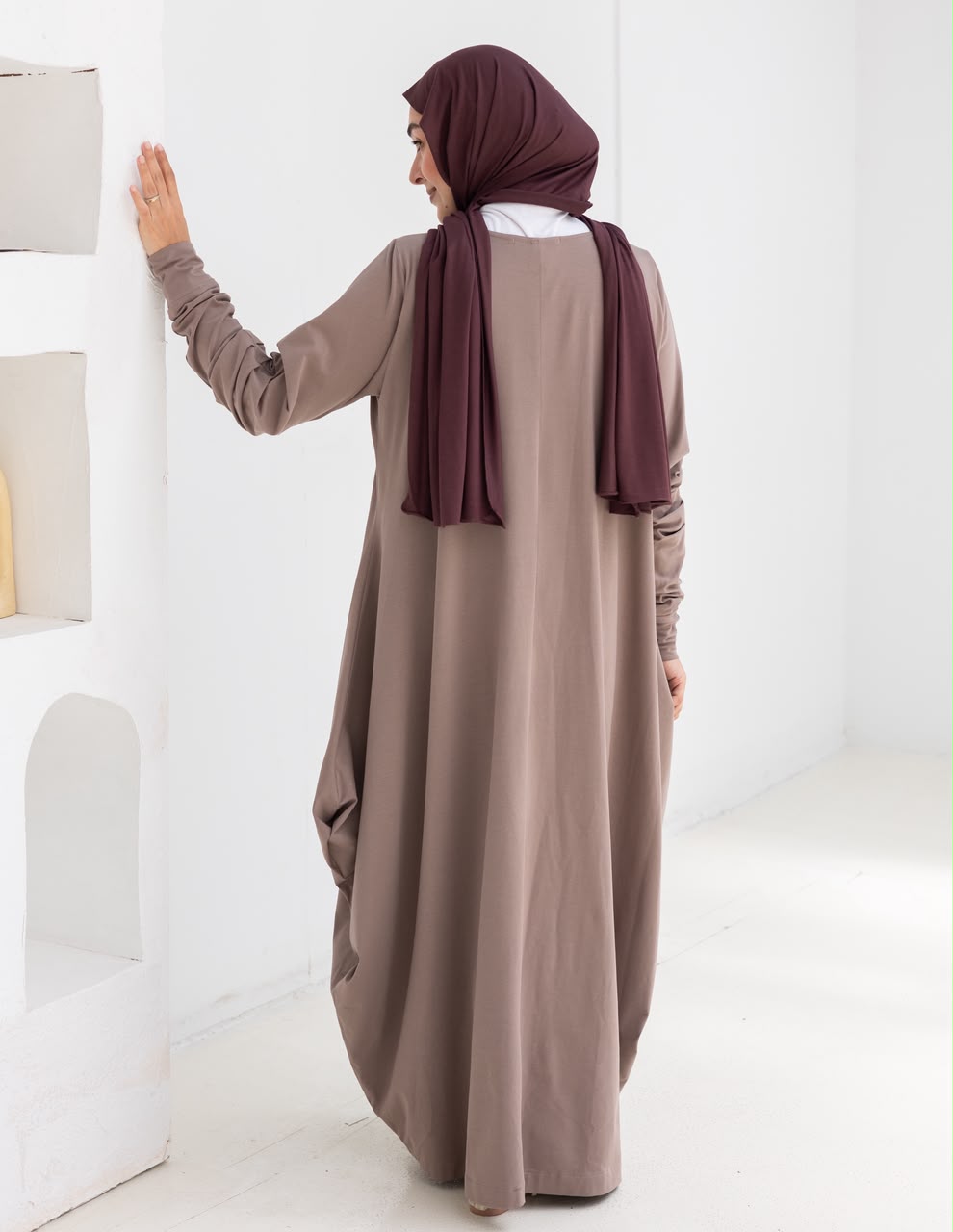 Pure cotton summer dress in Cafe