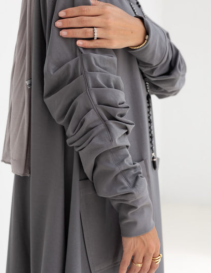 Pure cotton summer dress in Gray