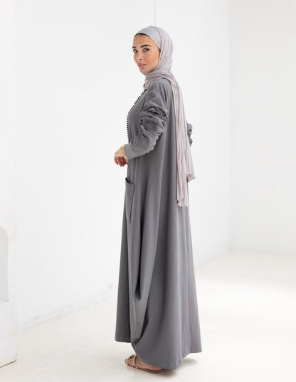 Pure cotton summer dress in Gray