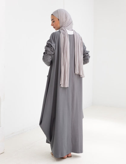 Pure cotton summer dress in Gray