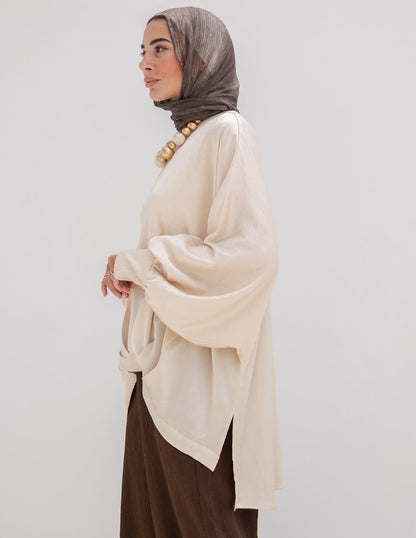 Evening High low blouse in Cream