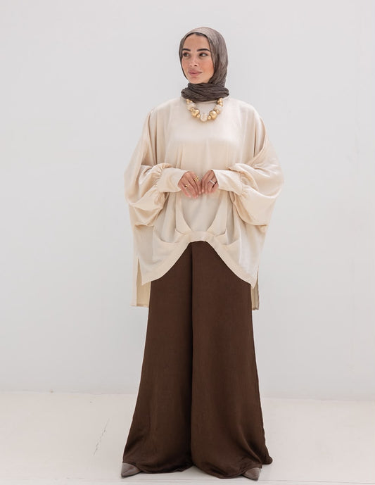 Evening High low blouse in Cream