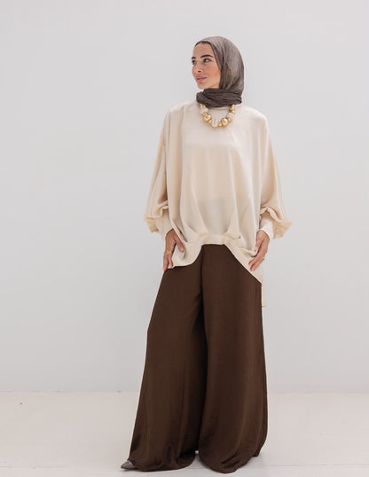 Evening High low blouse in Cream
