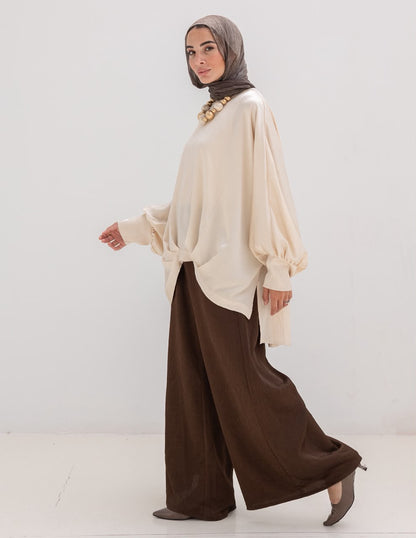 Evening High low blouse in Cream