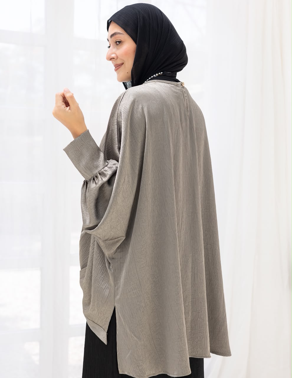 Evening High low blouse in Silver