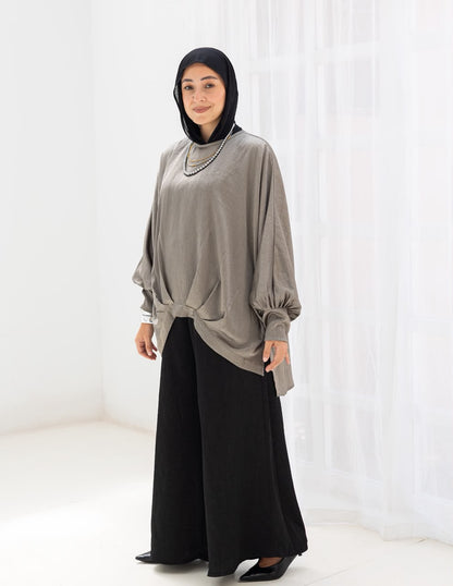 Evening High low blouse in Silver