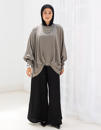 Evening High low blouse in Silver