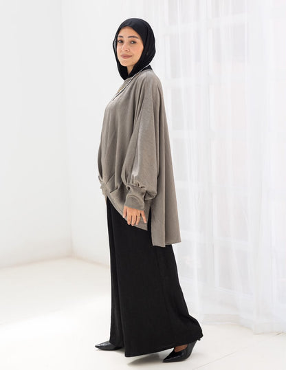 Evening High low blouse in Silver
