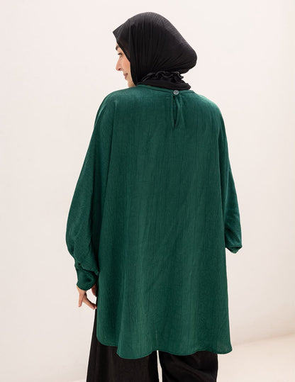 Evening High low blouse in Emerald Green