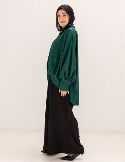 Evening High low blouse in Emerald Green
