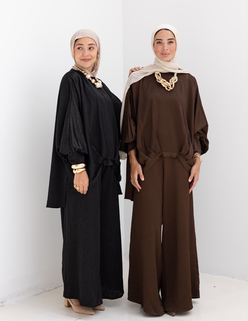 Evening soire elegant silk set in Black