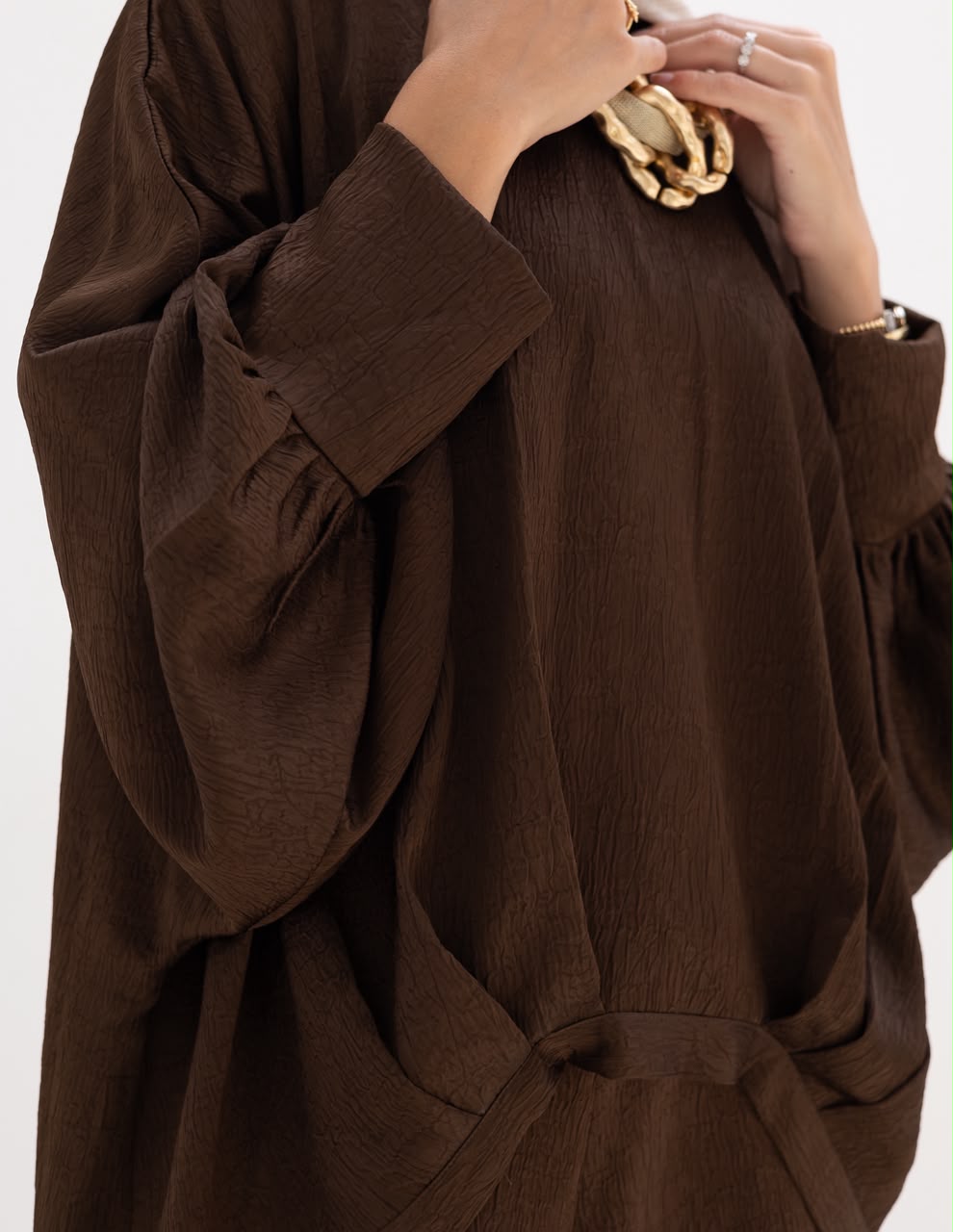 Evening High low blouse in Brown
