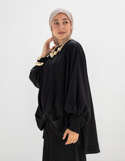 Evening High low blouse in Black