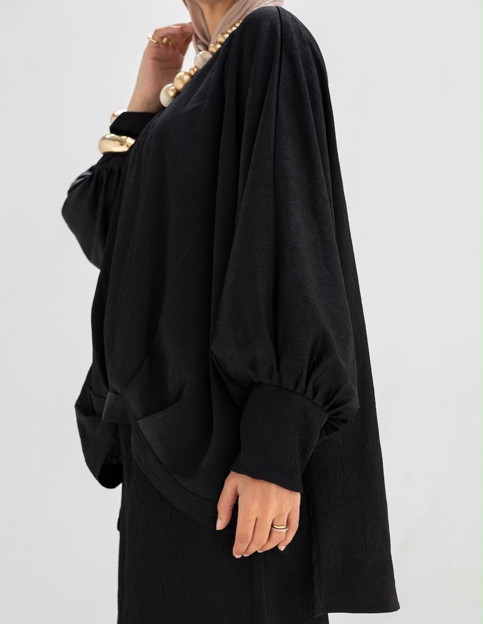 Evening High low blouse in Black
