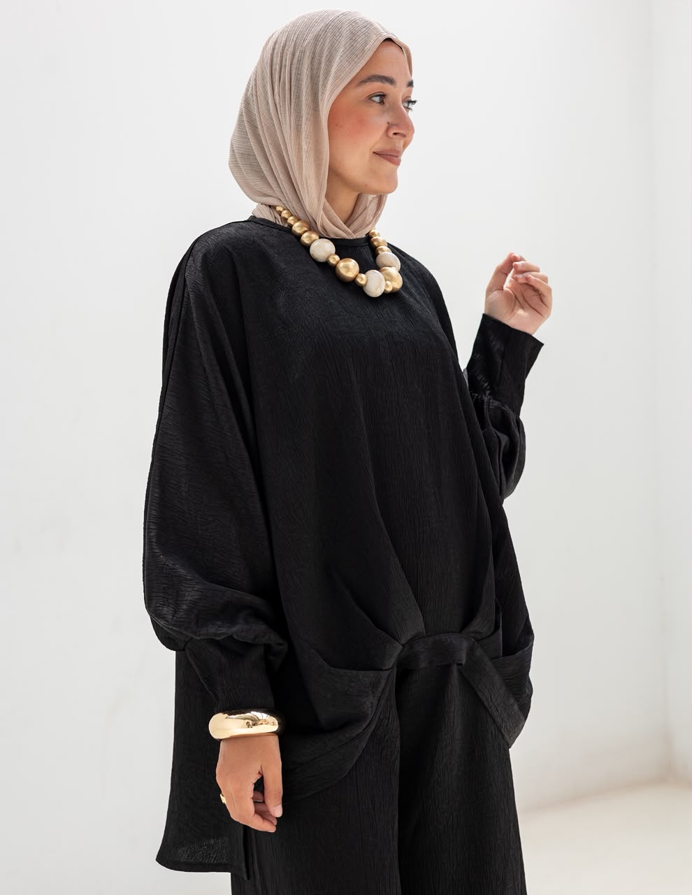 Evening High low blouse in Black