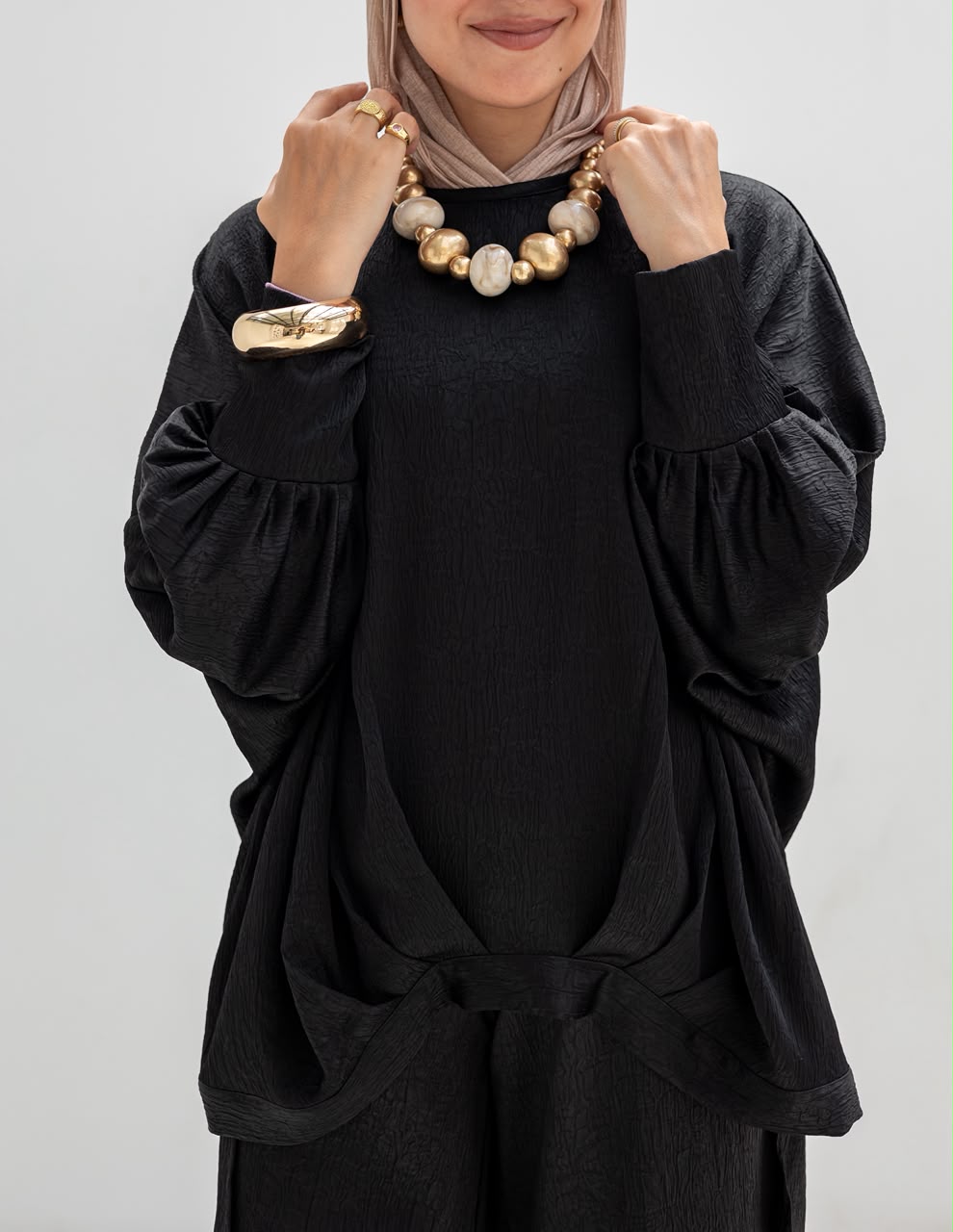 Evening High low blouse in Black