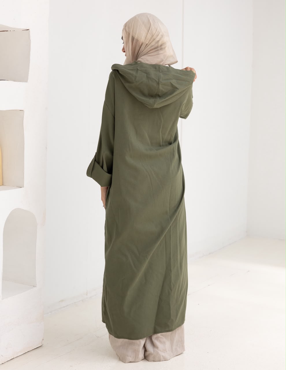 Lenin summer Moroccan dress in Olive