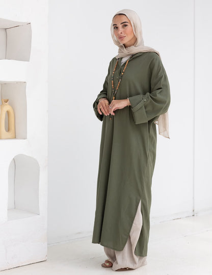 Lenin summer Moroccan dress in Olive