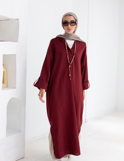 Lenin summer Moroccan dress in Burgundy