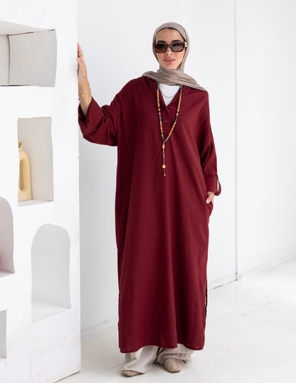 Lenin summer Moroccan dress in Burgundy